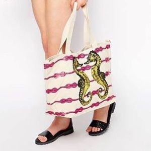 THURSDAY FRIDAY Nautical Seahorse Tote Bag