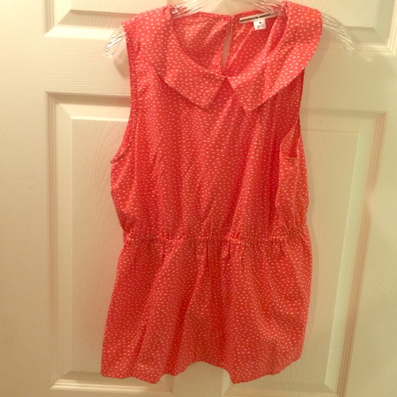 Coral polka dot blouse - Picture 1 of 2