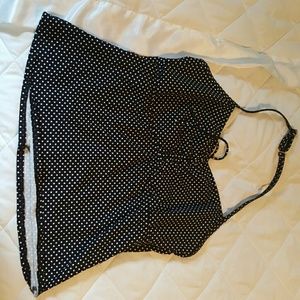 Lands End Black/White Swim Top