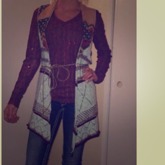 Bke vest and red sequin shirt small