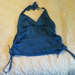 Blue Rouched Bathing suit top