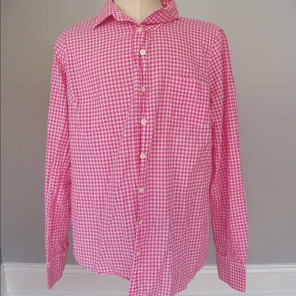 J.Crew Pink Gingham button down shirt