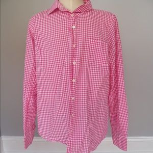 J.Crew Pink Gingham button down shirt