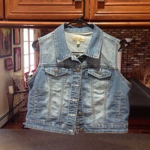 Earl Jean Denim vest button up