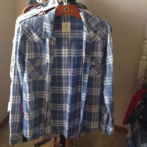 Women's plaid boyfriend western button up