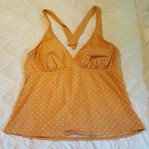 Orange polka dot bathing suit top