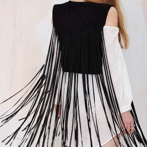 Nasty Gal Suede Fringe Vest