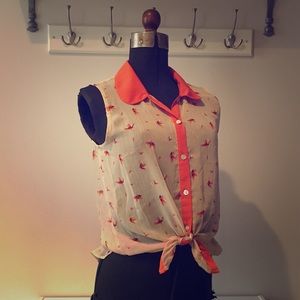American Rag Collared Sleeveless Top Small