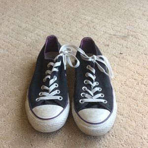 Black and purple converse