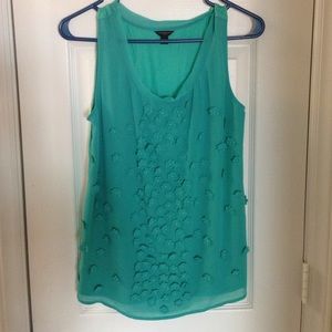 Teal flower appliqué tank from Ann Taylor