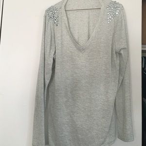 BKE jeweled sleeve long sleeve