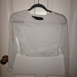 House of Three mesh crop top