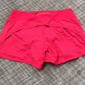 Red lulu lemon running shorts