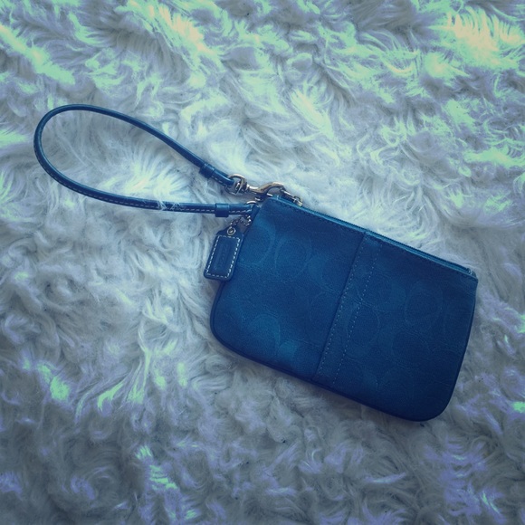 Coach Handbags - Blue Coach Wristlet