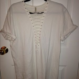 LF white laced tee shirt