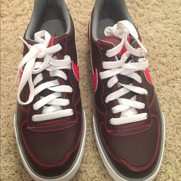 Nike marroon and pink shoes