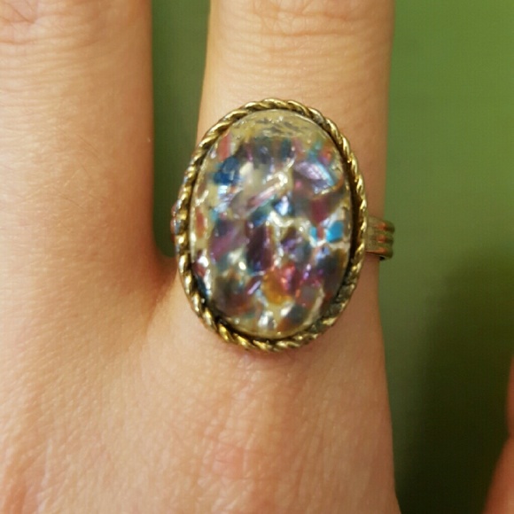 Multicolor gem ring