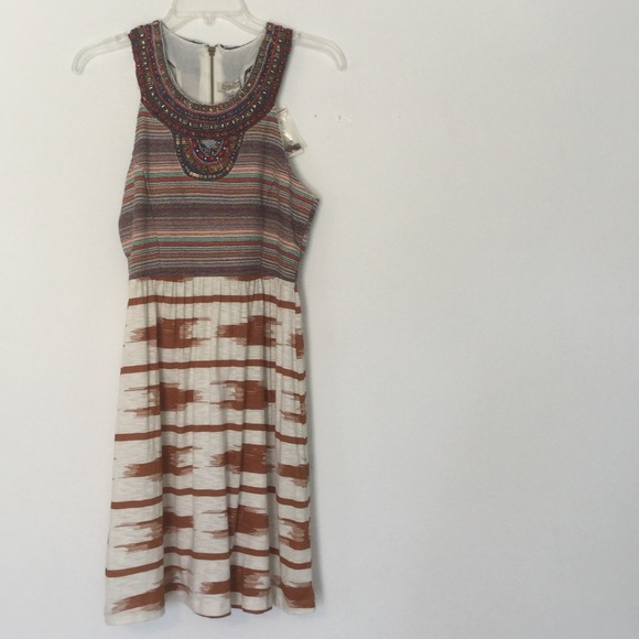 Lucky Brand Ikat Bead Embellished Dress