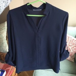 Navy silky dress shirt