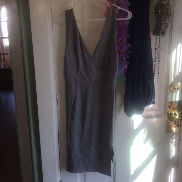 Gray Low Cut Dress.