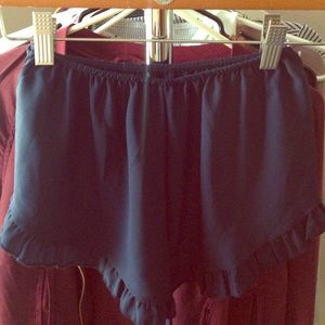 Brandy Melville navy blue ruffle shorts