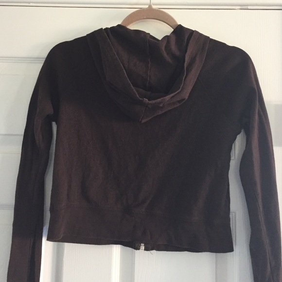 Vintage brown cropped zip up hoodie - Picture 3 of 3