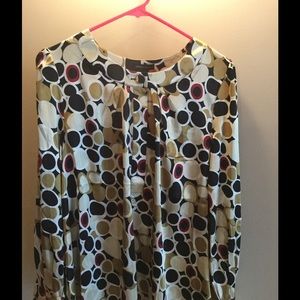 BCBG MaxAzria geometric dot long sleeve blouse