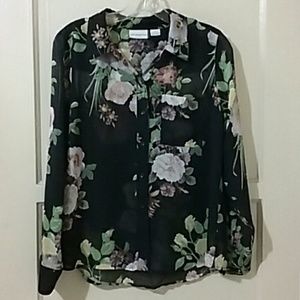 Flower print Liz claiborne long sleeve blouse