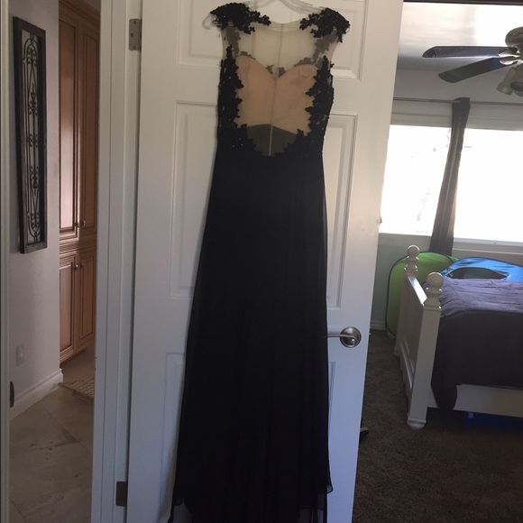 Black backless long prom dress - Picture 3 of 4