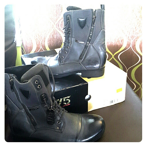 Men's Gray Combat Boots