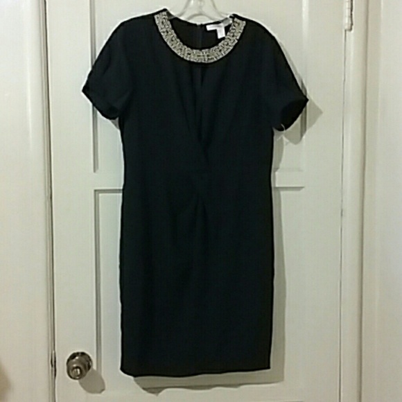 Black Mid knee with gold detail Dress