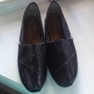 Black Sparkly TOMS
