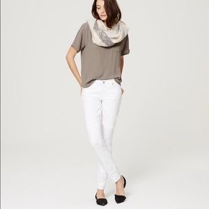 Loft white skinny ankle jeans