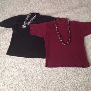 *Bundle* Two mock turtleneck ribbed sweaters.