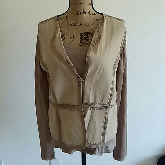 Carducci leather and knit vintage sweater