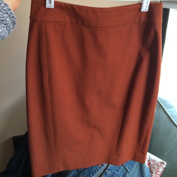 Dark orange pencil skirt