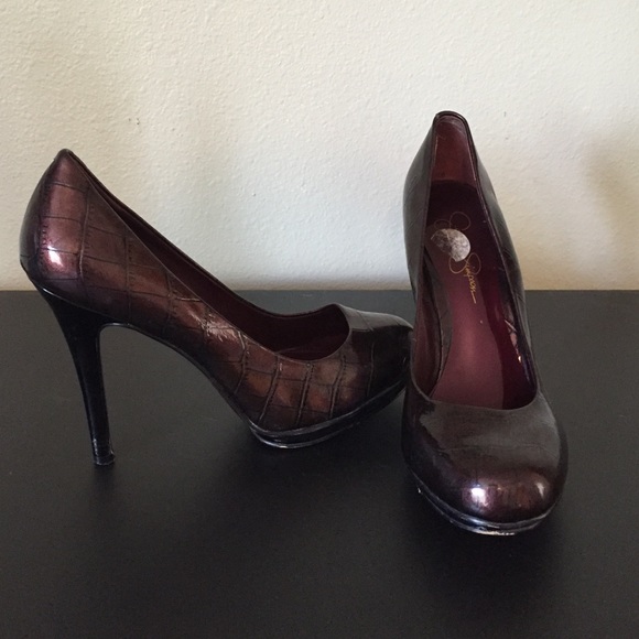 Dark burgundy Jessica Simpson heels