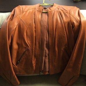 Tan leather jacket