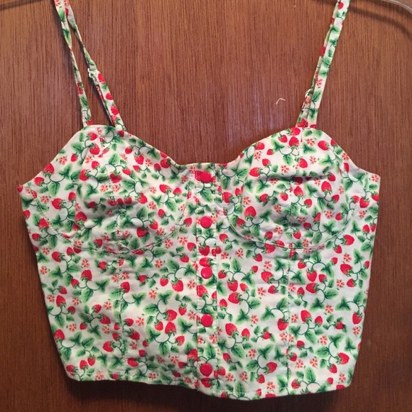 Strawberry print crop top
