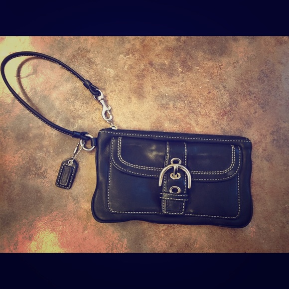 Leather Coach Wristlet