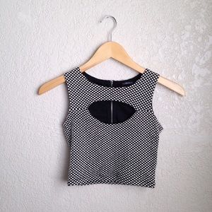 Vintage Black & White Crop Top