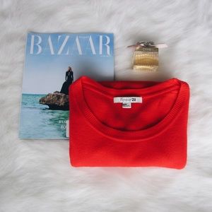 Forever 21 Orange Fuzzy Sweater