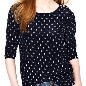 J.Crew Silk Anchor Top, size 00