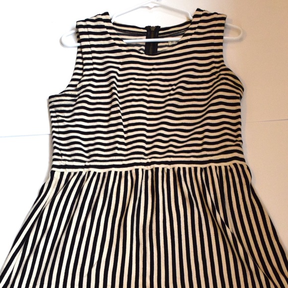 Black and white striped dress