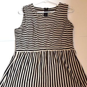 Black and white striped dress