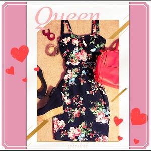 NWOT•sizeSMALL black dress w/bright flower design