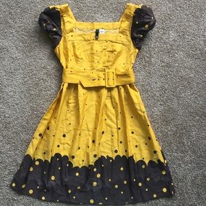 Yellow polka dot dress
