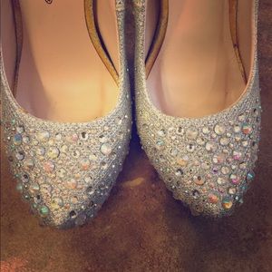 Silver & Iridescent Crystal Special Occasion Shoe