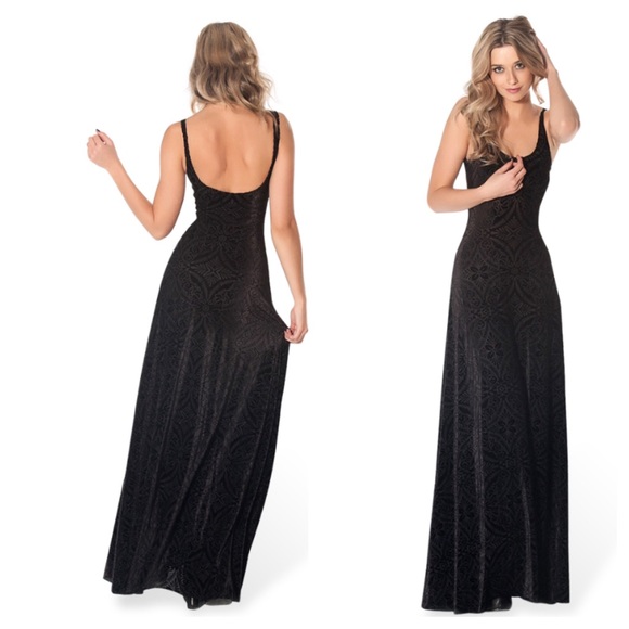 Black Milk Burned Velvet Maxi Dress Black