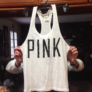 Pink tank top with bling